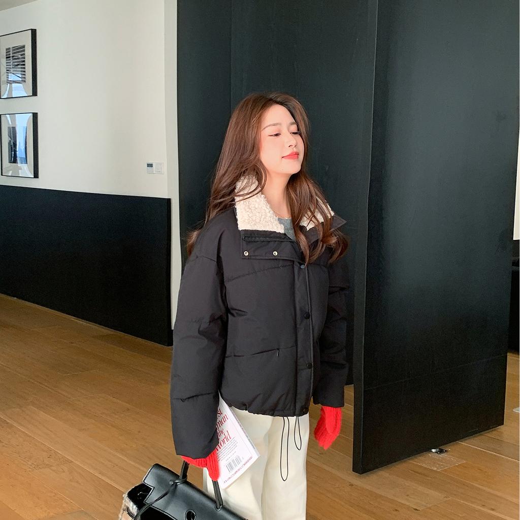 Women's New Plush Lapel Short Cold Lightweight Thickened Padded Fluffy Warm Loose High-quality Fabric Casual Sports Cotton Clothing