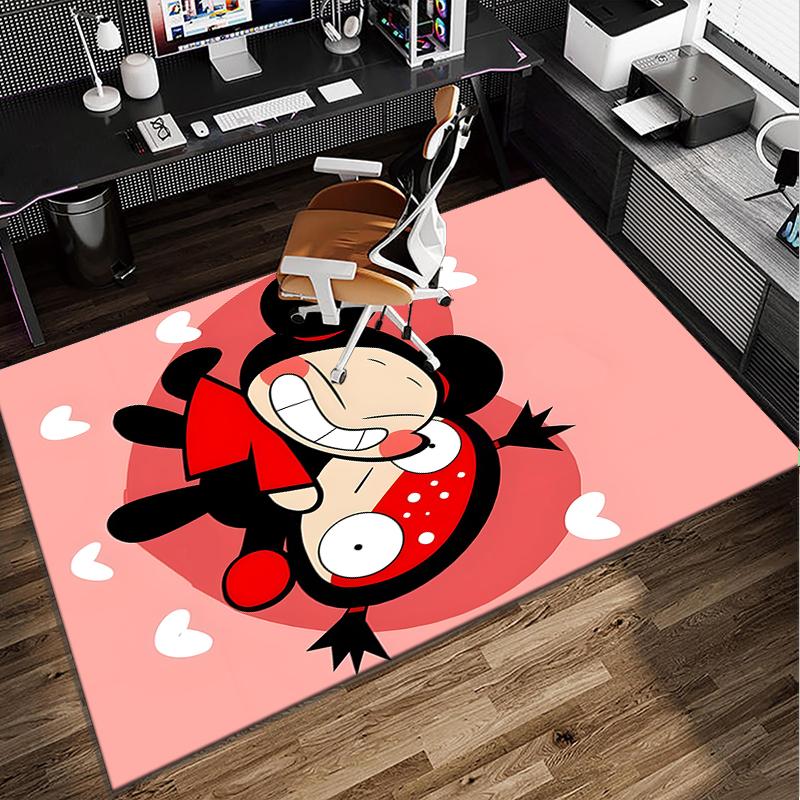 Heartfelt Love Cute Doll Office Rug Chair Mat, Game Carpet, Suitable for Front Door, Bedroom, Living Room, Desk, Holiday Gift