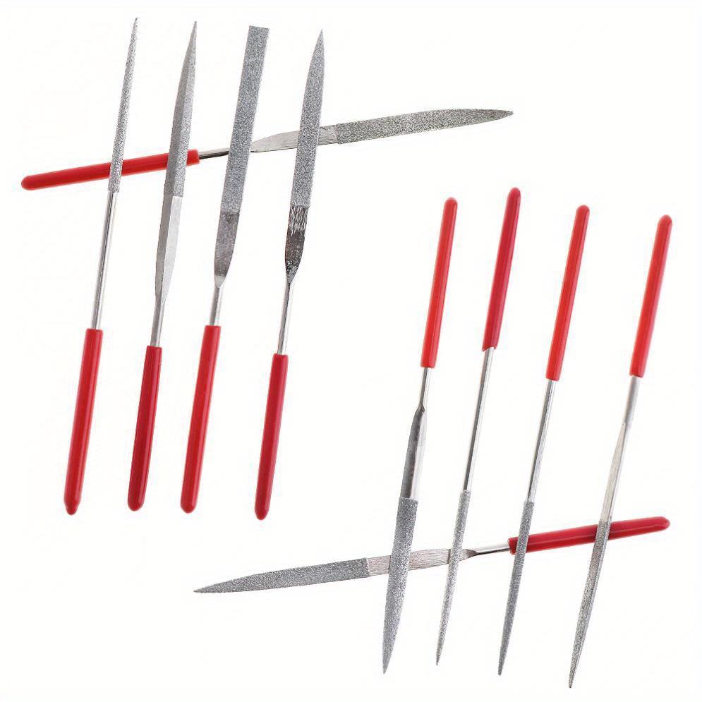 10pcs/set Diamond Files Guitar Crowning Luthier Files Metal Edge Polish Tool for Musical Instruments DIY Parts Accessories 140x3MM