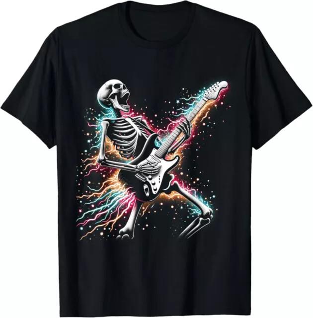 Halloween Skeleton Playing Guitar  Rock And Roll Band Tees TShirt Unisex Tee Unisex T-Shirt S