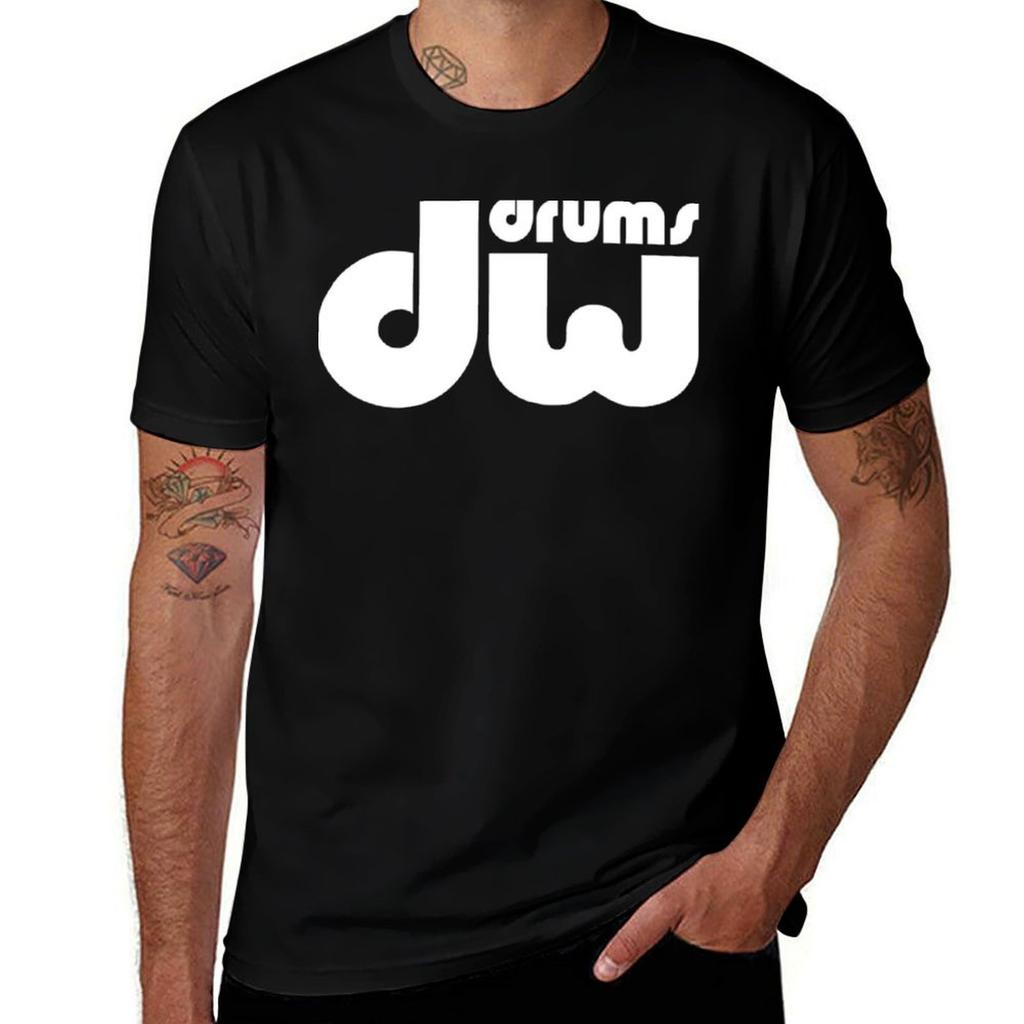 DW Drums T-Shirt Vintage Stil Bedrucktes Oberteil