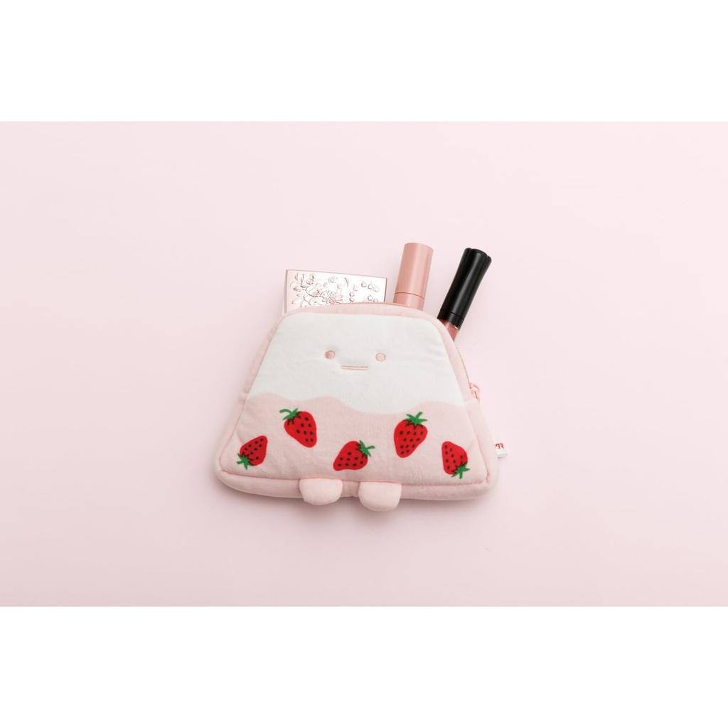 San-X Sumikkogurashi "Sumikkogurashi x Sakuma Strawberry Milk Candy" Plush Pouch Yama (Strawberry Milk) CA63501 Size: H105 x W165 x D25mm
