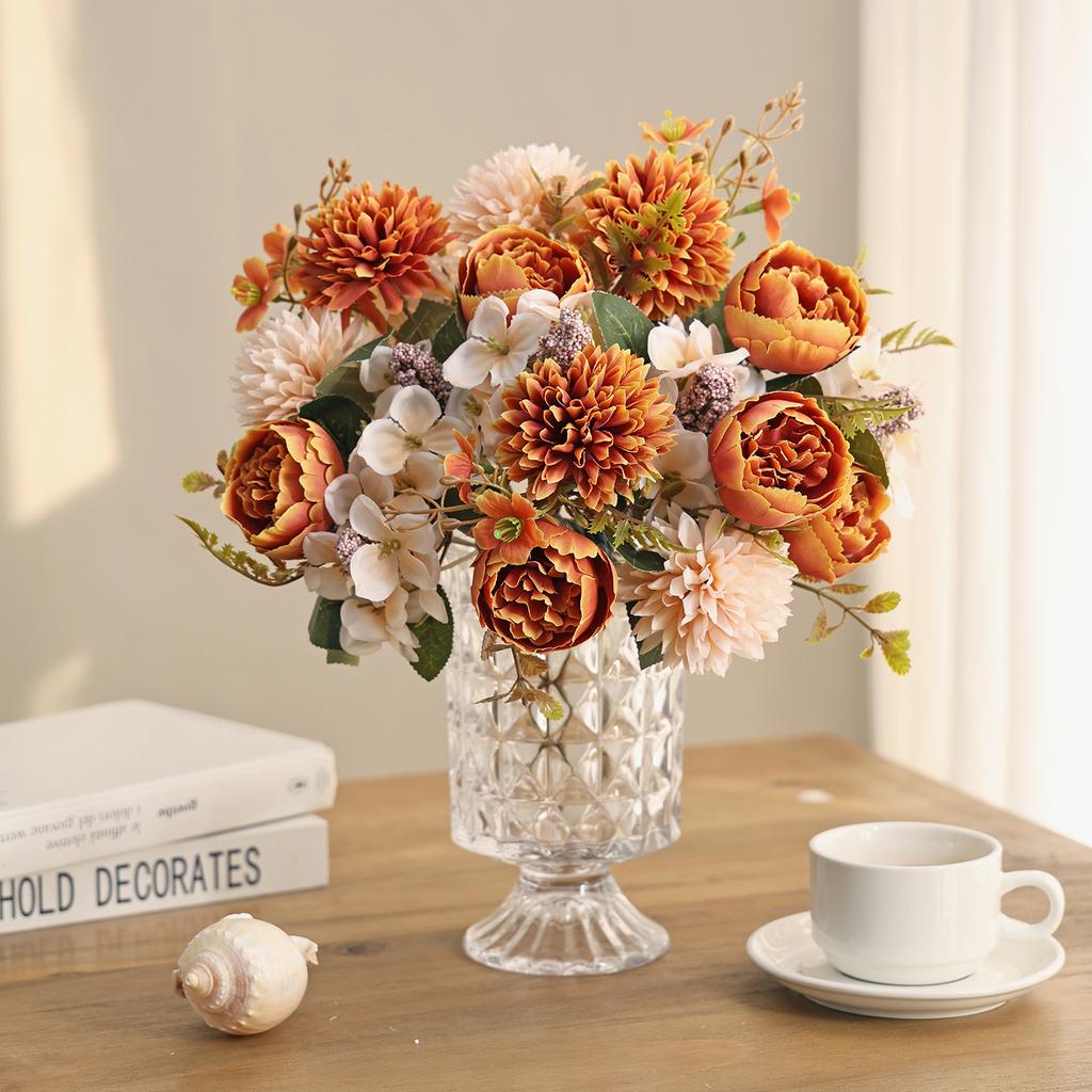 Künstliche Blumen Seidenkugel Chrysantheme Rose Haus Raum Tisch Hochzeit Brautstrauß Dekoration Festival Außen Garten DIY Geschenke