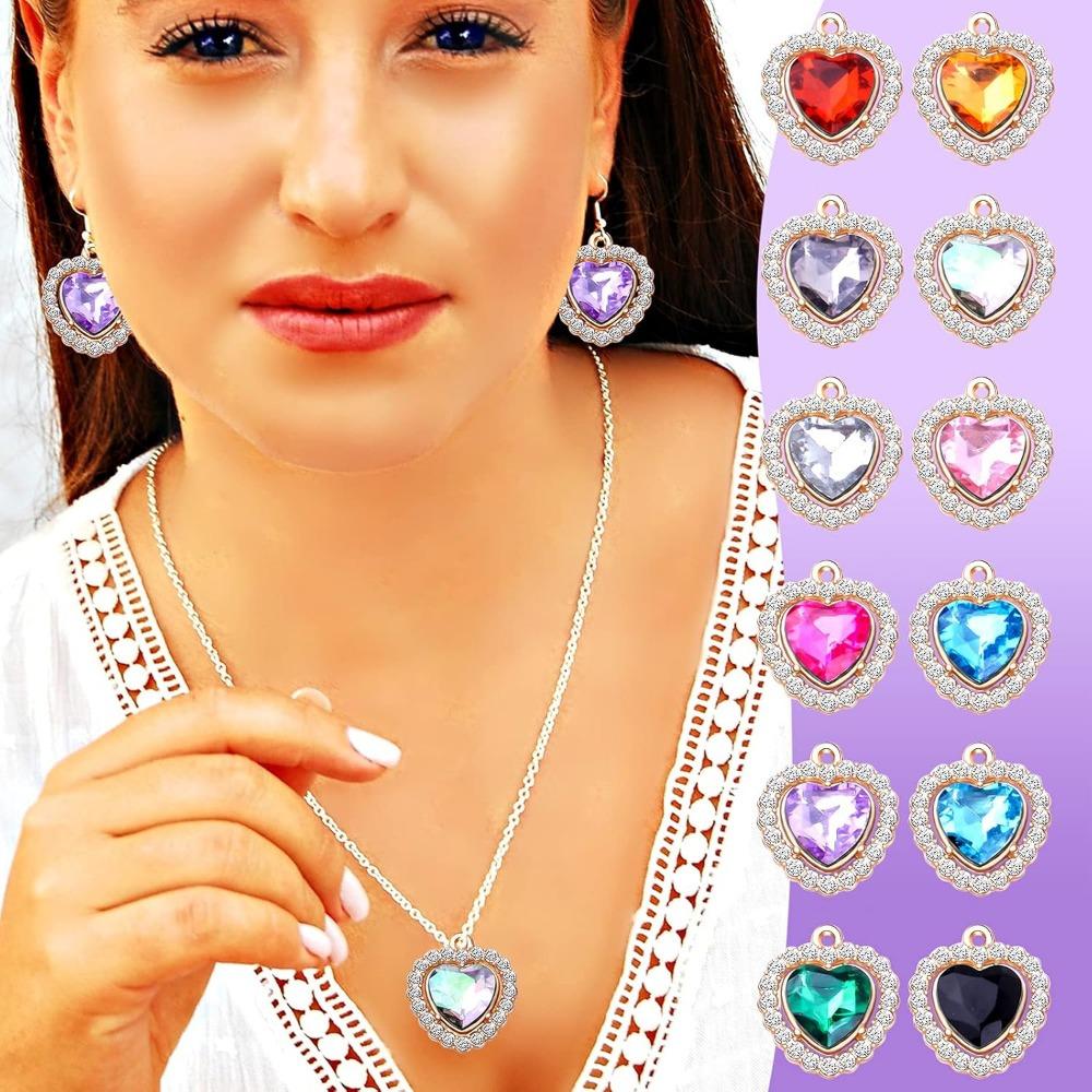 5/10/20 pieces of alloy heart-shaped pendant creative heart-shaped random color pendant DIY earrings necklace bracelet handicrafts jewelry