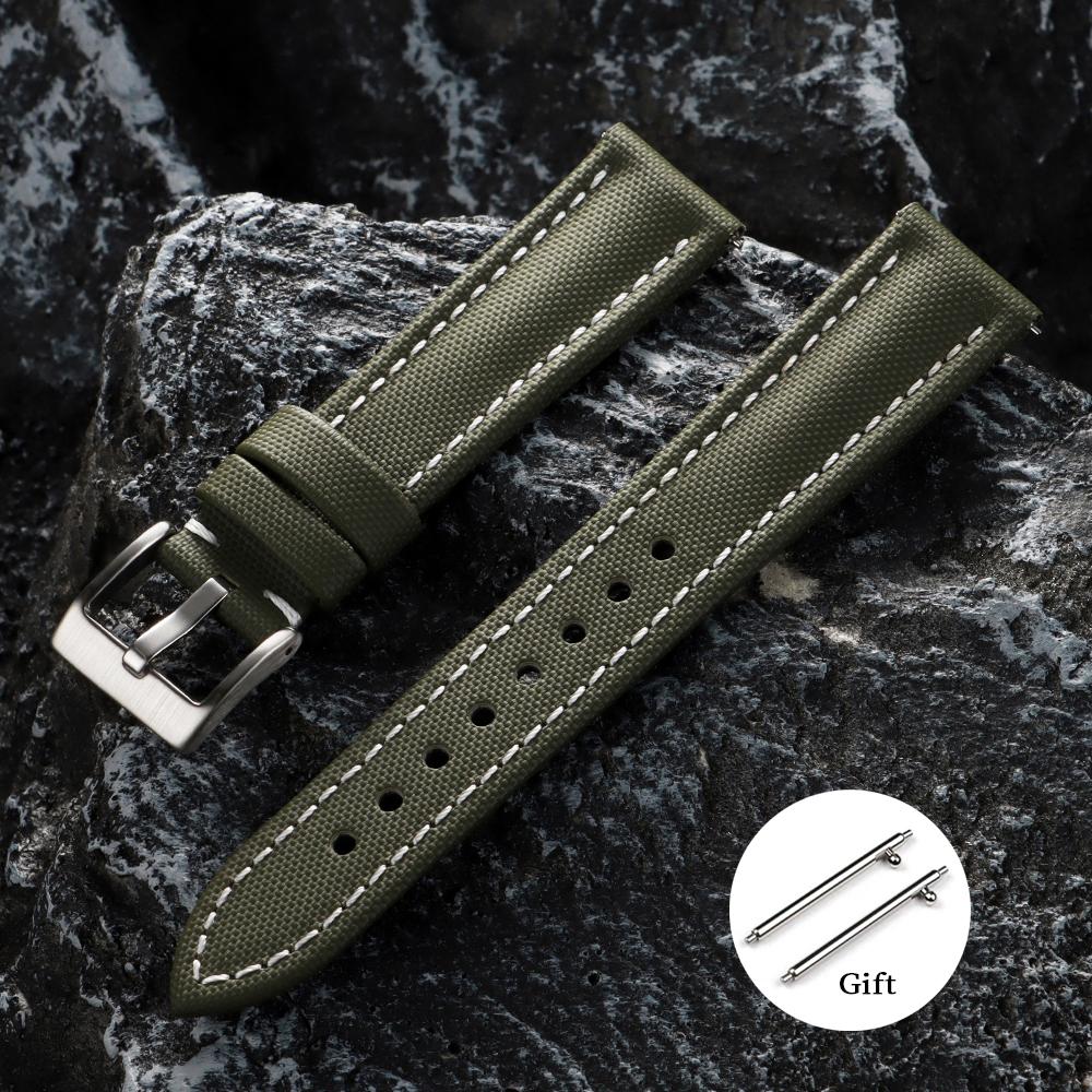 Sailcloth Watch Strap 18mm 19mm 20mm 21mm 22mm Nylon Waterproof Watchband for Omega for Seiko Men Women Quick Release Bracelet