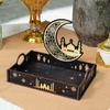 Star Moon Ramadan Wooden Tray Detachable Food Holder Eid Mubarak Snack Tray  Home Serving