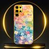 Colored Small Flowers Simplicity High-end Electroplating Glass PhoneCase for Samsung Galaxy S26 S25 S24 S23 S22 FE,Ultra,Plus