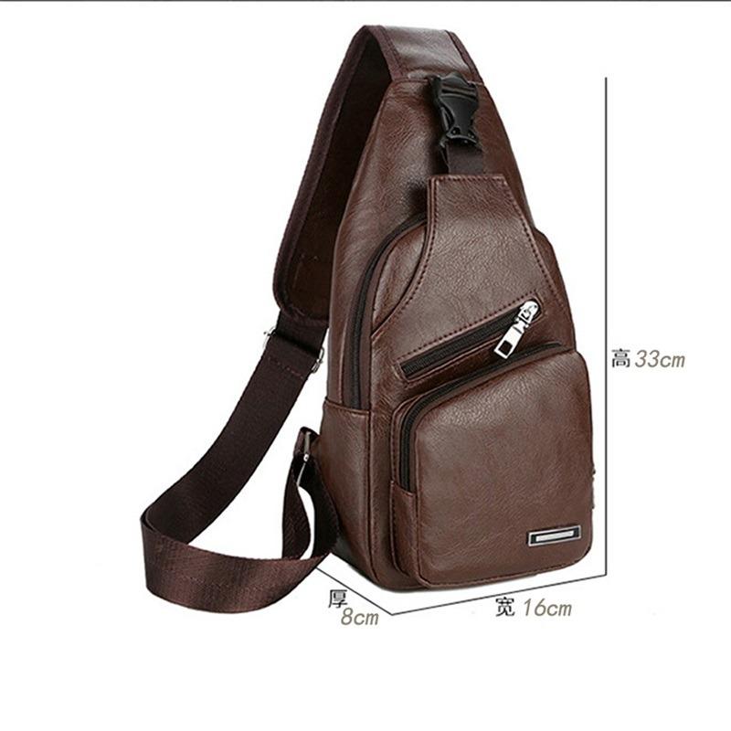Men's Crossbody Bags Men's USB Chest Bag Designer Messenger Bag Leather Shoulder Bags Diagonal Package New Back Pack Travel 2025