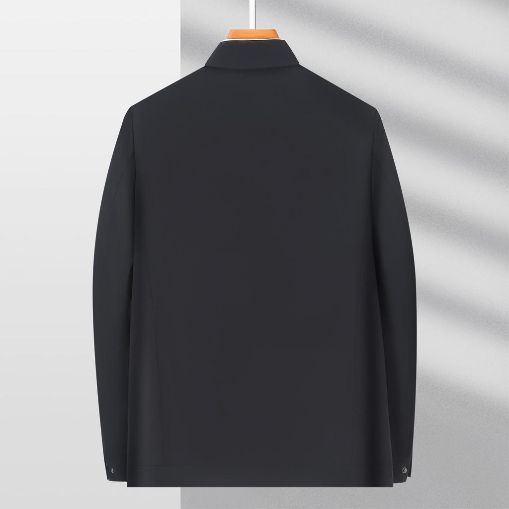 High End Business Executive Jacket with Mulberry Silk and Nylon Stretch, Men's and Middle-aged Solid Color Spring Top Jacket