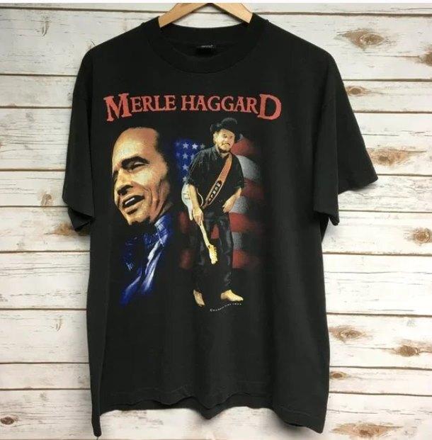 

Вінтажна футболка 1994 року Мерла Хаггарда Футболка з музикою кантрі XL