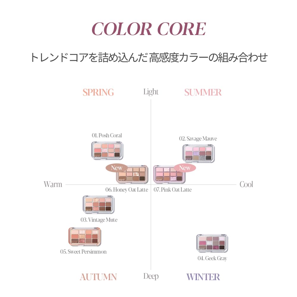 ESPOIR Eyeshadow Palette Geek Eyeshadow Palette for Winter Cool Blue Deep and Gray Complete Your Look In One Go with This Brow and Official ESPOIR