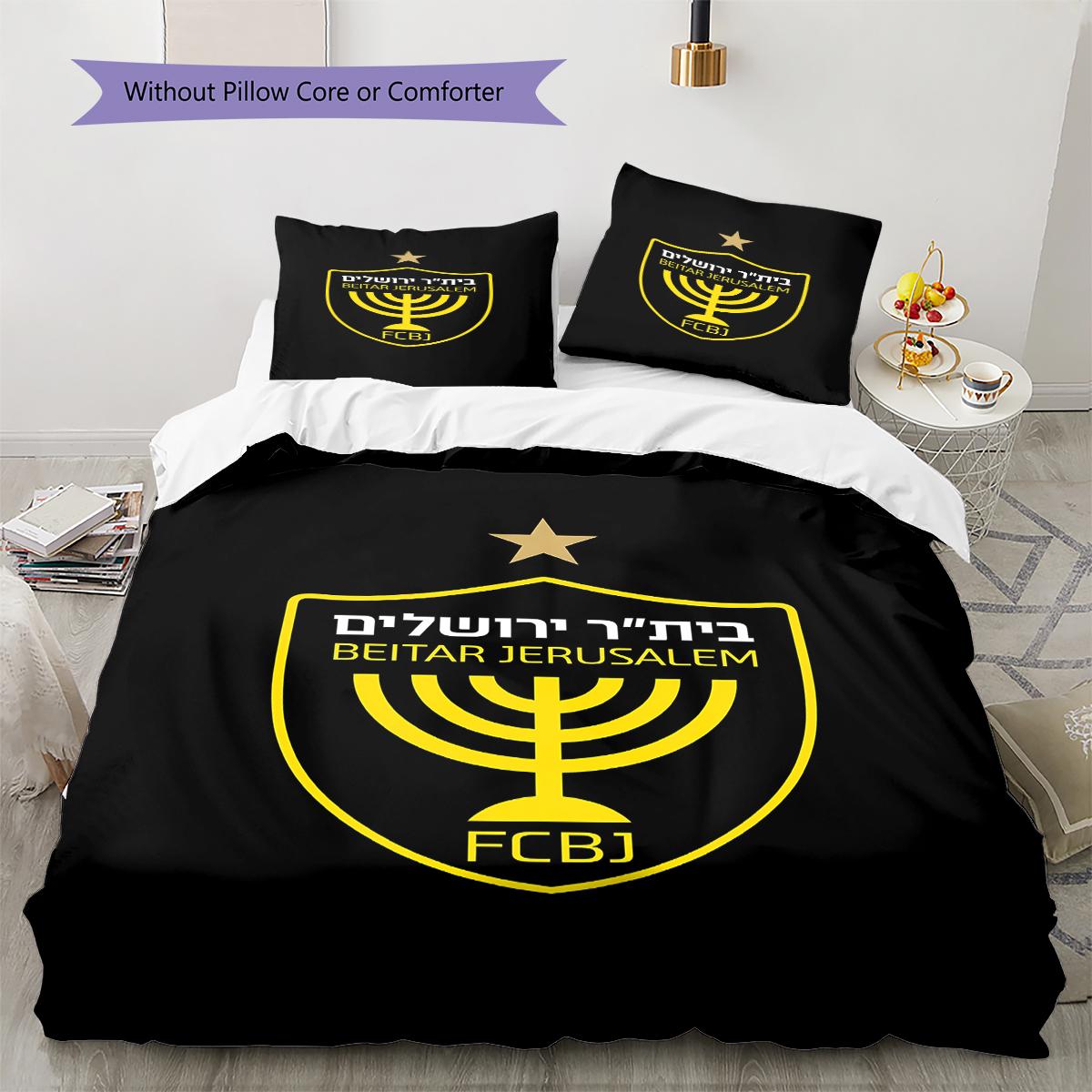 

Beitar Jerusalem F.C Pattern Bedding,Quilt Set Quilt Cover Pillowcase Home Birthday Gift (1 * duvet cover + 2 * pillowcase, without core) 135x200cm