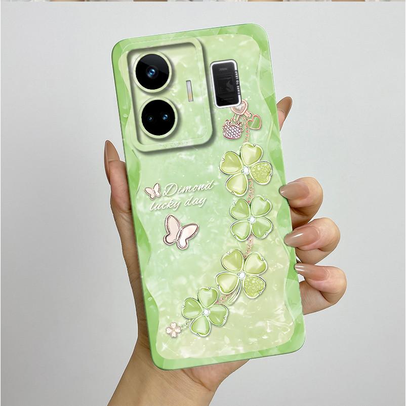 For Realme GT3 GT Neo 5 RMX3706 RMX3709 Case Aesthetic Pretty Butterfly Flowers Shockproof Silicone Soft Cover Protective Casing