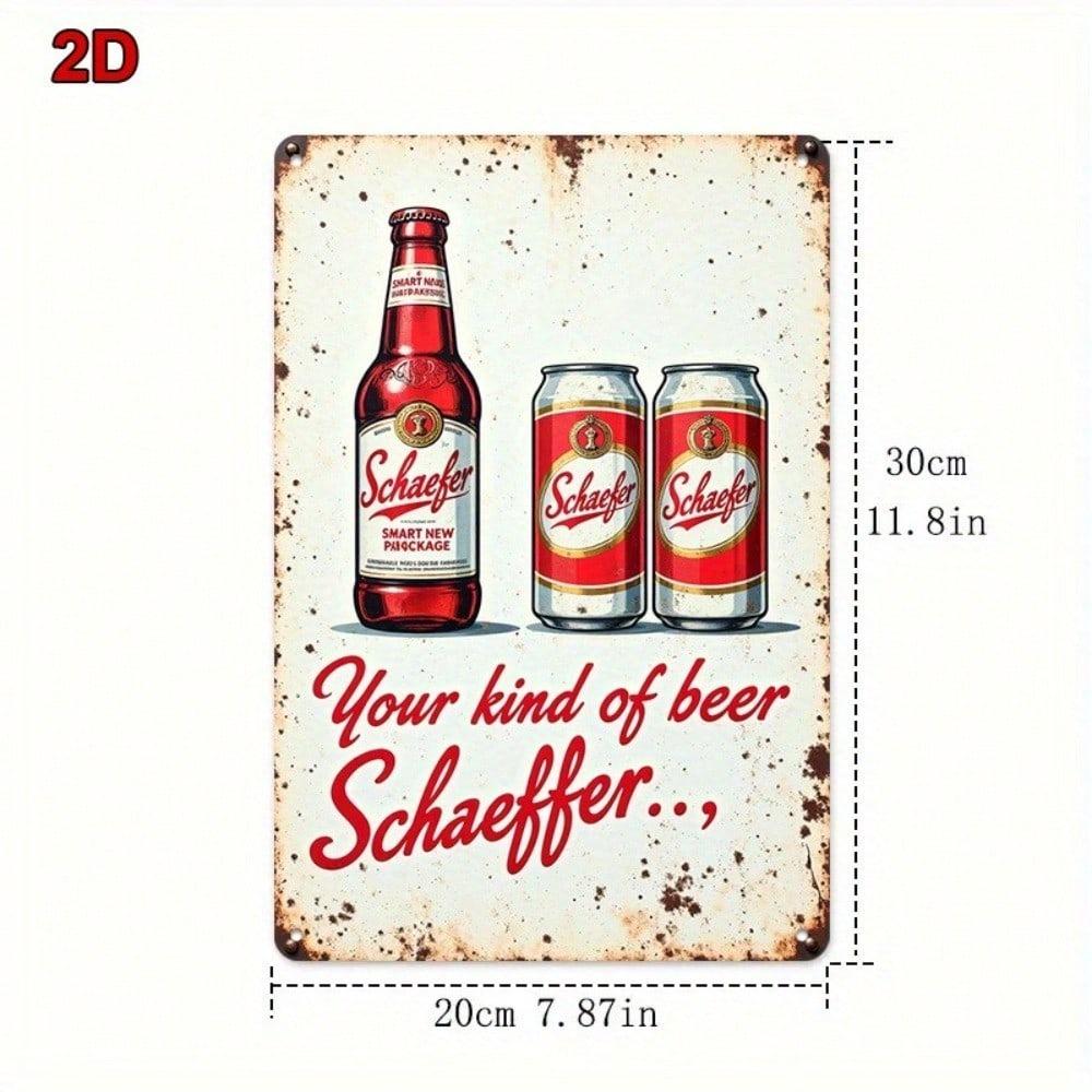 Vintage Schaefer Öl Plåtskylt Retro Pub Väggkonst Metalldekor Hembar Garage Man Cave