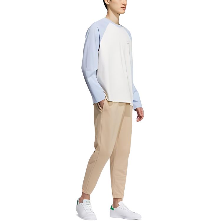 adidas Maglietta Originals Trefoil DC RC LS con Logo Ricamato e Girocollo Color Block Uomo Top Rosa Chiaro Blu IS5376