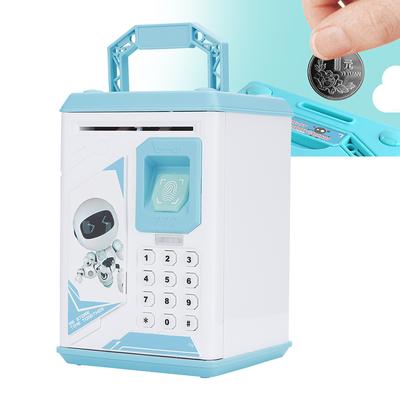 Children Kids Automatic Electric Cartoon Money Box Cash Money Saving Pot (Blue)