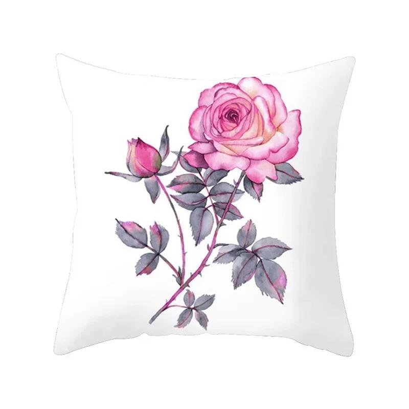 Printed Polyester Square Throw Pillow Cushion Cover Car Sofa Office Chair Simple Home Decoration