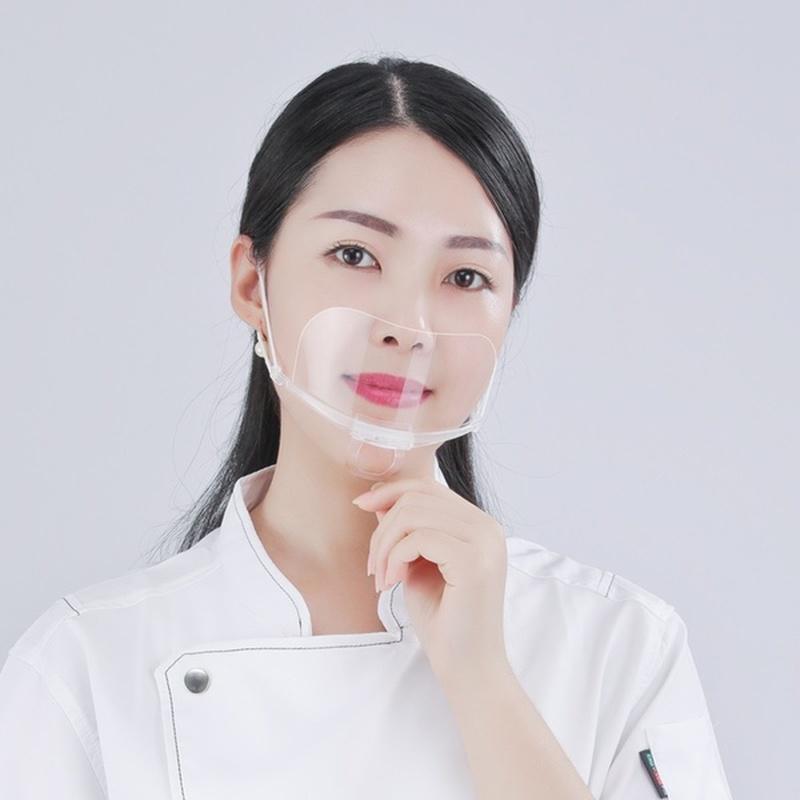 Reusable Transparent Anti-fog Mask Shield Cover Plastic Anti-saliva Mouth Shield Mouth Mask Cover