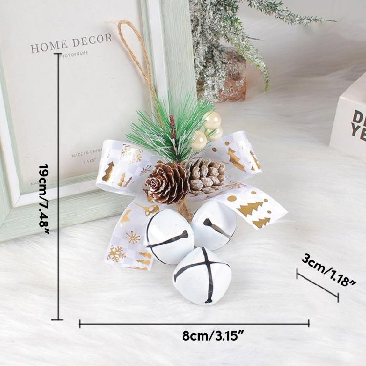 Christmas Bells Bowknot Hanging Ornament for Tree Car Christmas Decorations 2023