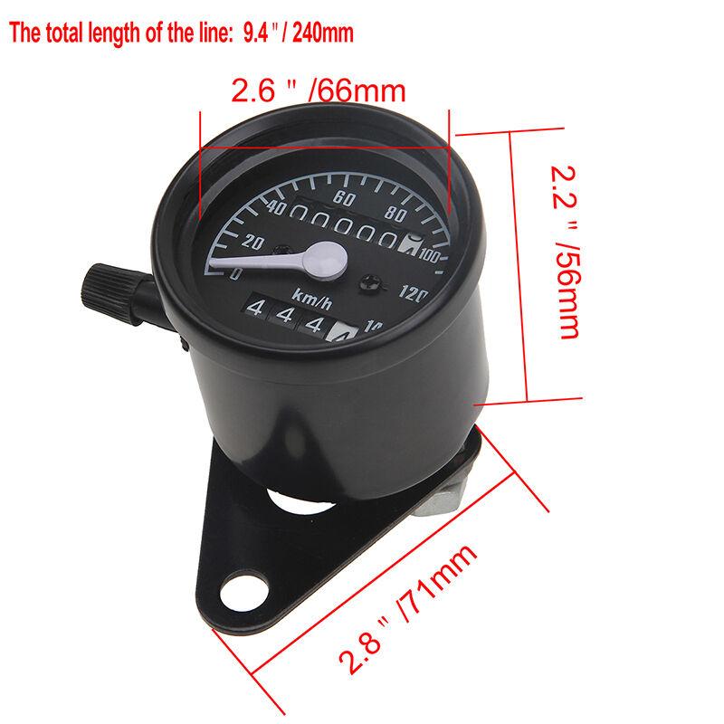 12V Black Motorcycle Dual Odometer Speedometer Gauge Backlight Test Miles