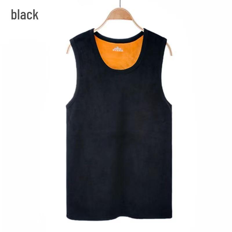 Men's Round Neck Thickened Double-Sided Velvet Vest for Autumn and Winter - Warm Base Layer