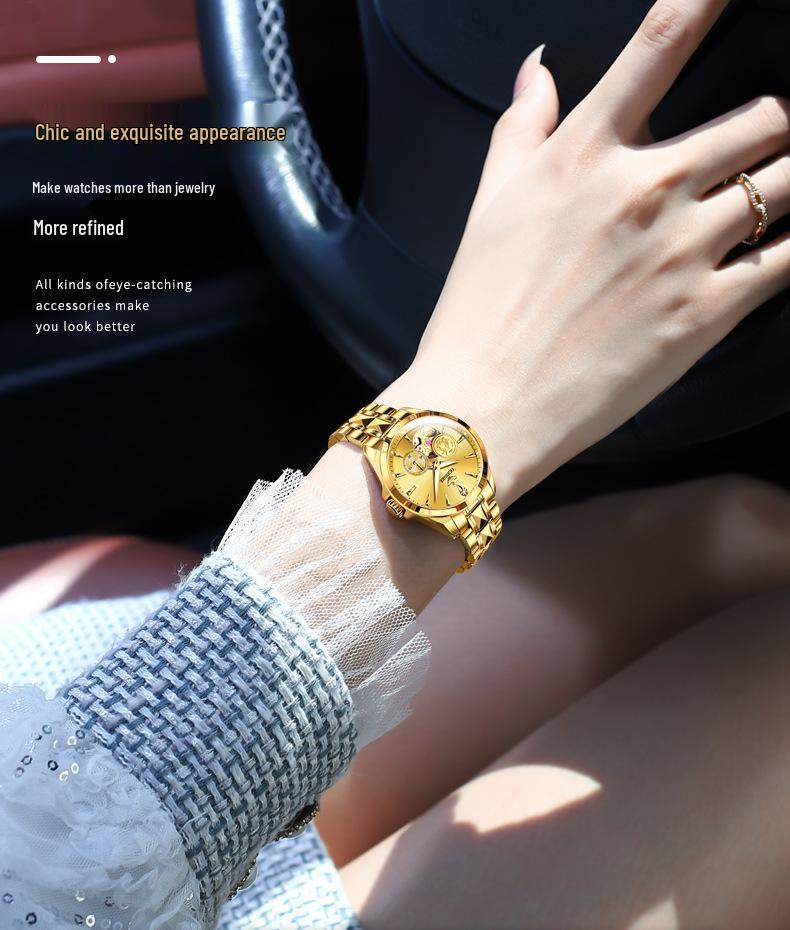 Oupink Gold Phoenix Ladies' Automatic Mechanical Watch - Light Luxury Fashion