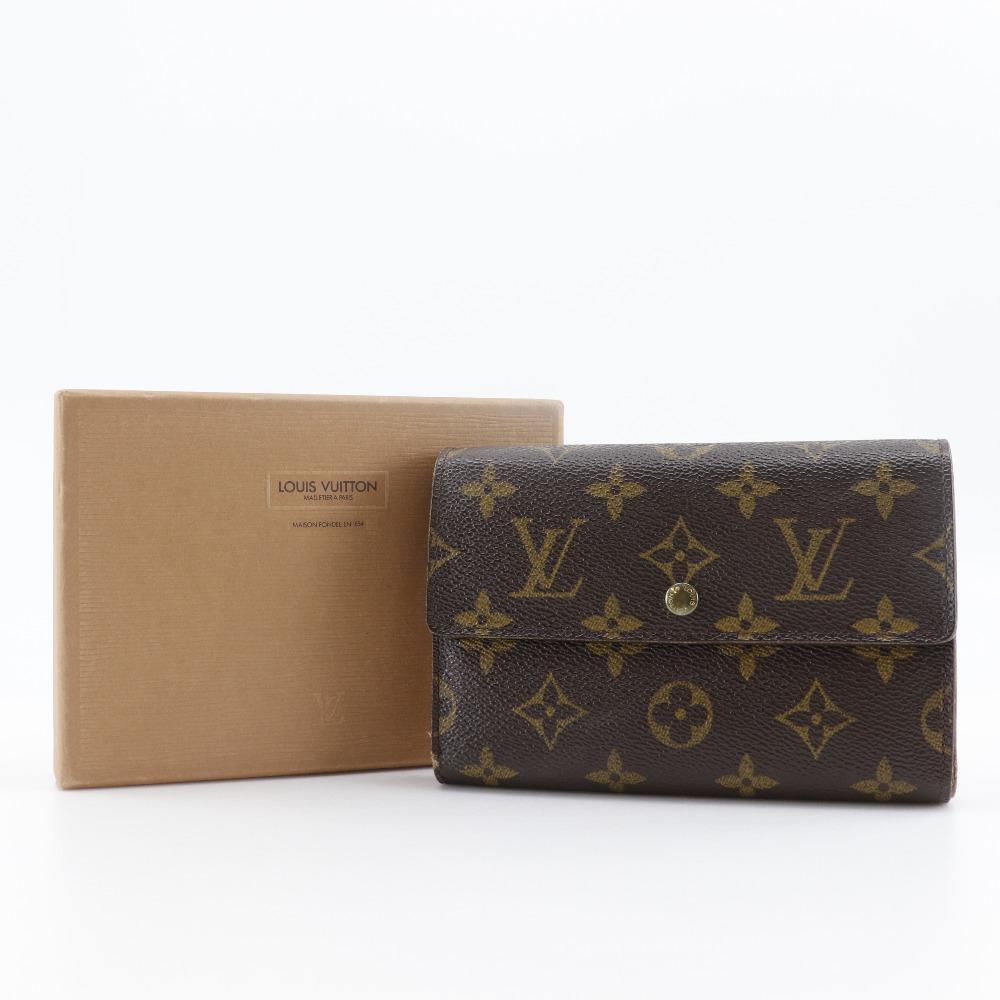 LOUIS VUITTON Porto Tresol Etui Papie Tri-fold wallet M61202 Brown Monogram canvas unisex Used