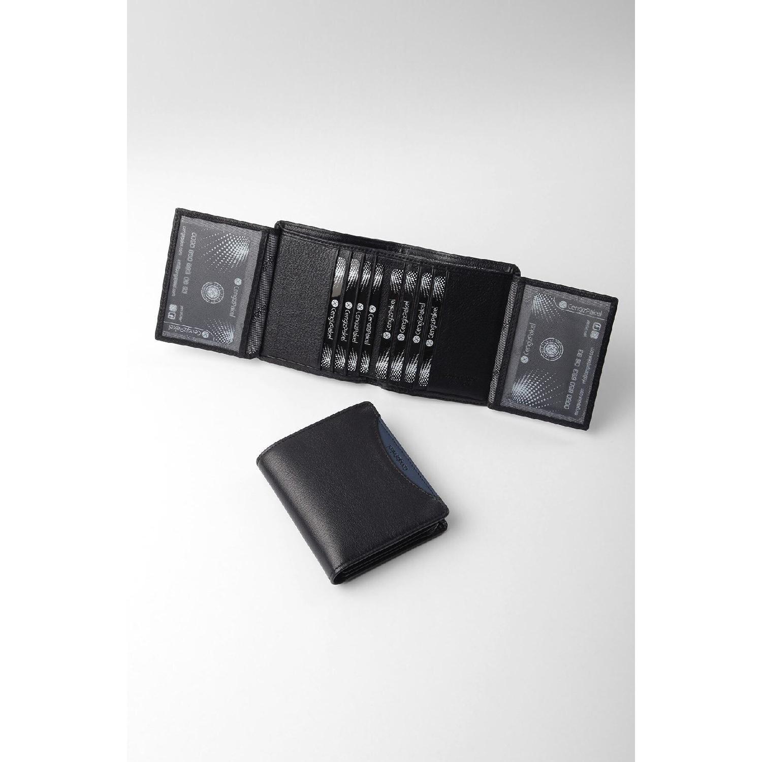 

Genuine Leather Men s Wallet Black-parlement-13660t