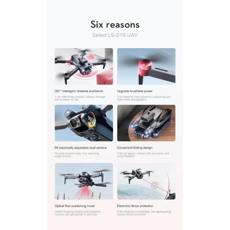 S1S Fırçasız İHA 4k Profesyonel 8K HD Kamera Engellerden Kaçınma Hava Fotoğrafçılığı Katlanabilir Quadcopter RC İHA