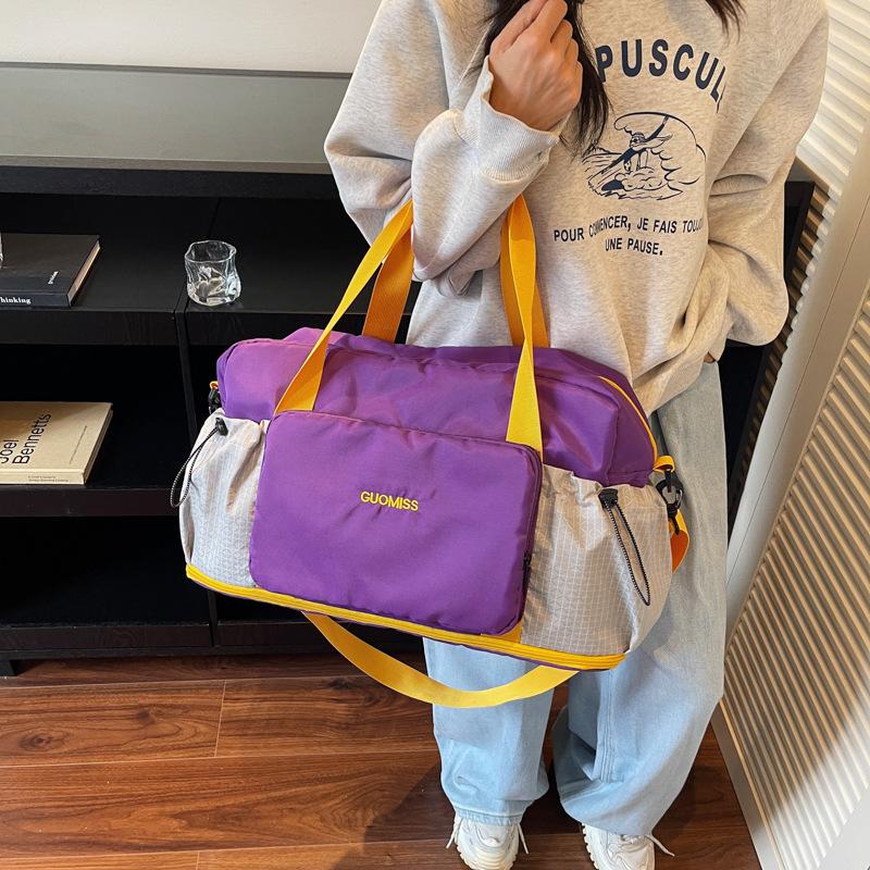 Fitness bag foldable dry and wet separation portable travel bag expandable shoulder travel bag sports fitness bag