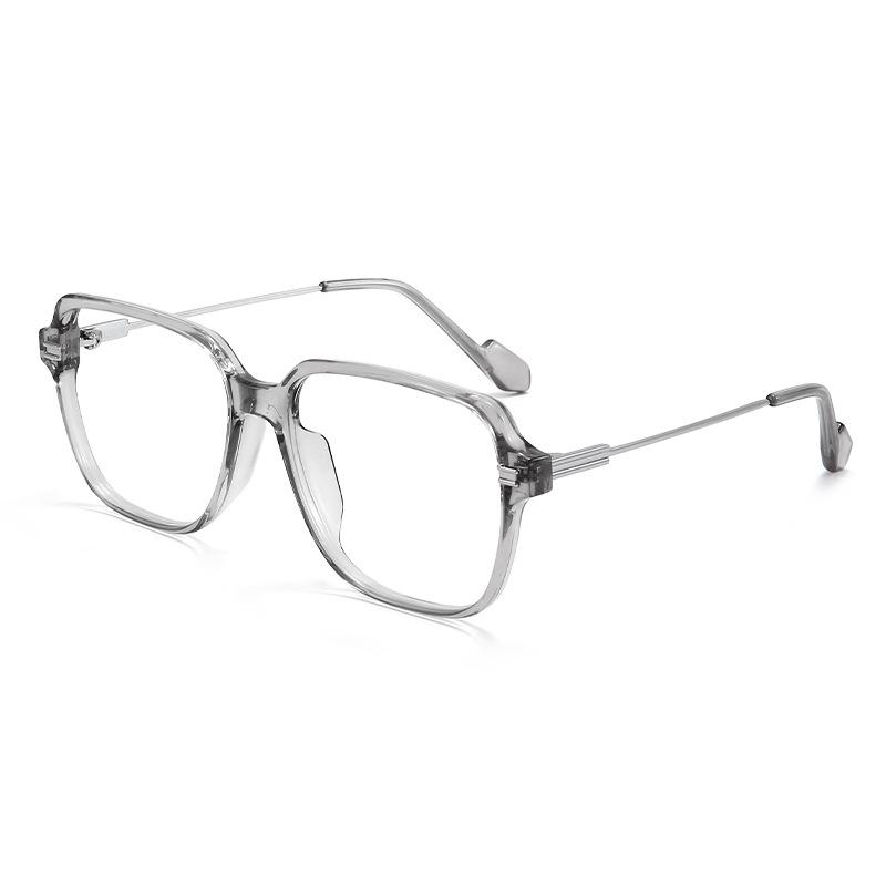 

TR90 Square Translucent Grey Slimming Anti-Blue Light Glasses for Men & Women - Influencer Style Transparent Green Frame