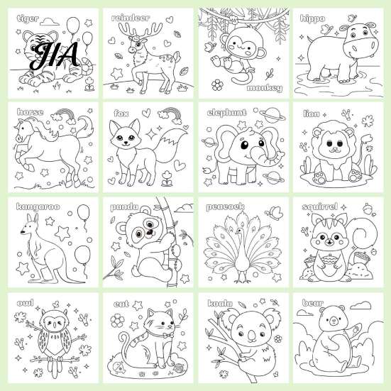 Kids Coloring Book Children's Book, with Cute Animal Theme, Thick Paper Sketchbook, Art Supplies for Toddlers Drawing And Painting Supplies,