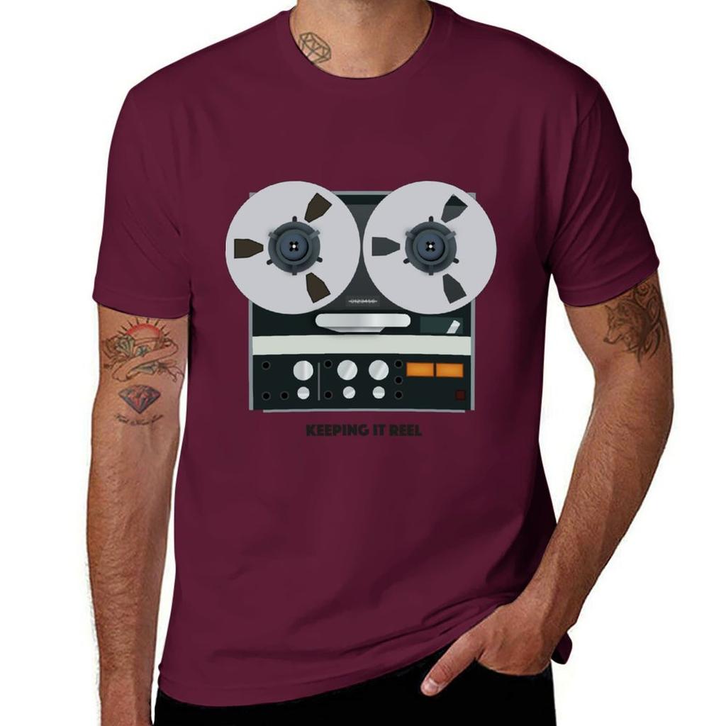 Reel To Reel Tape Recorder Revox T-Shirt Anime Clothes Plain Cute Tops Aesthetic Clothes Men T Shirts