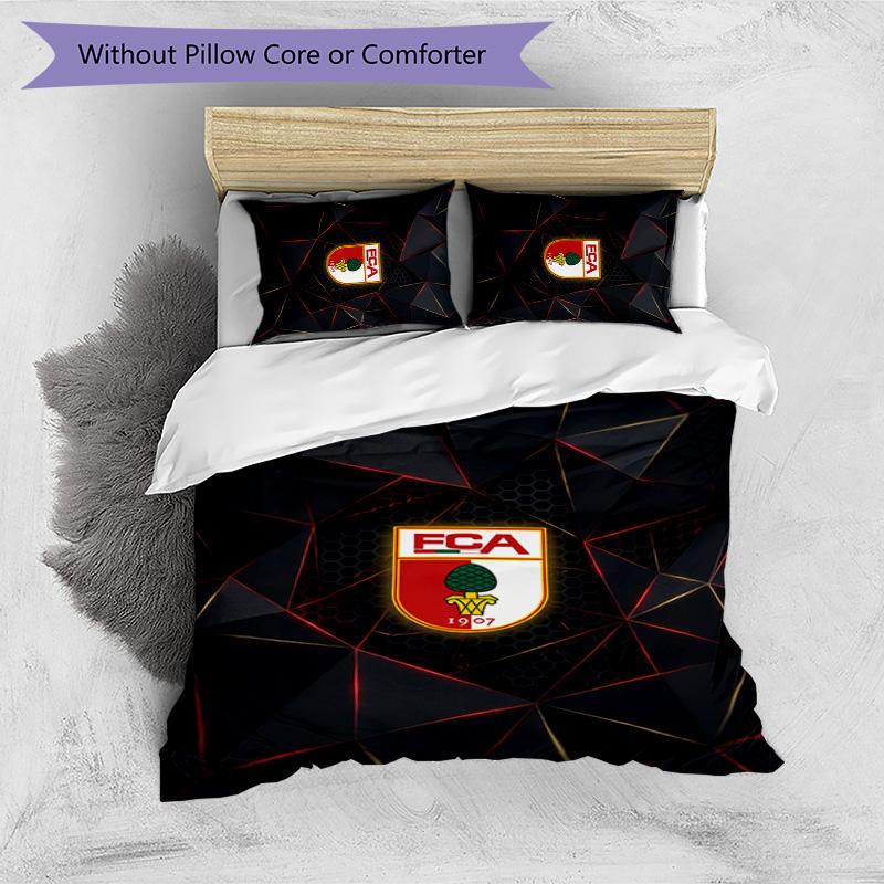 FC Augsburg FC Beddengoedset met Print (3 Delen) Ademende Dekbedovertrek met Kussenslopen Decoratief Beddengoed voor Slaapkamer Huis