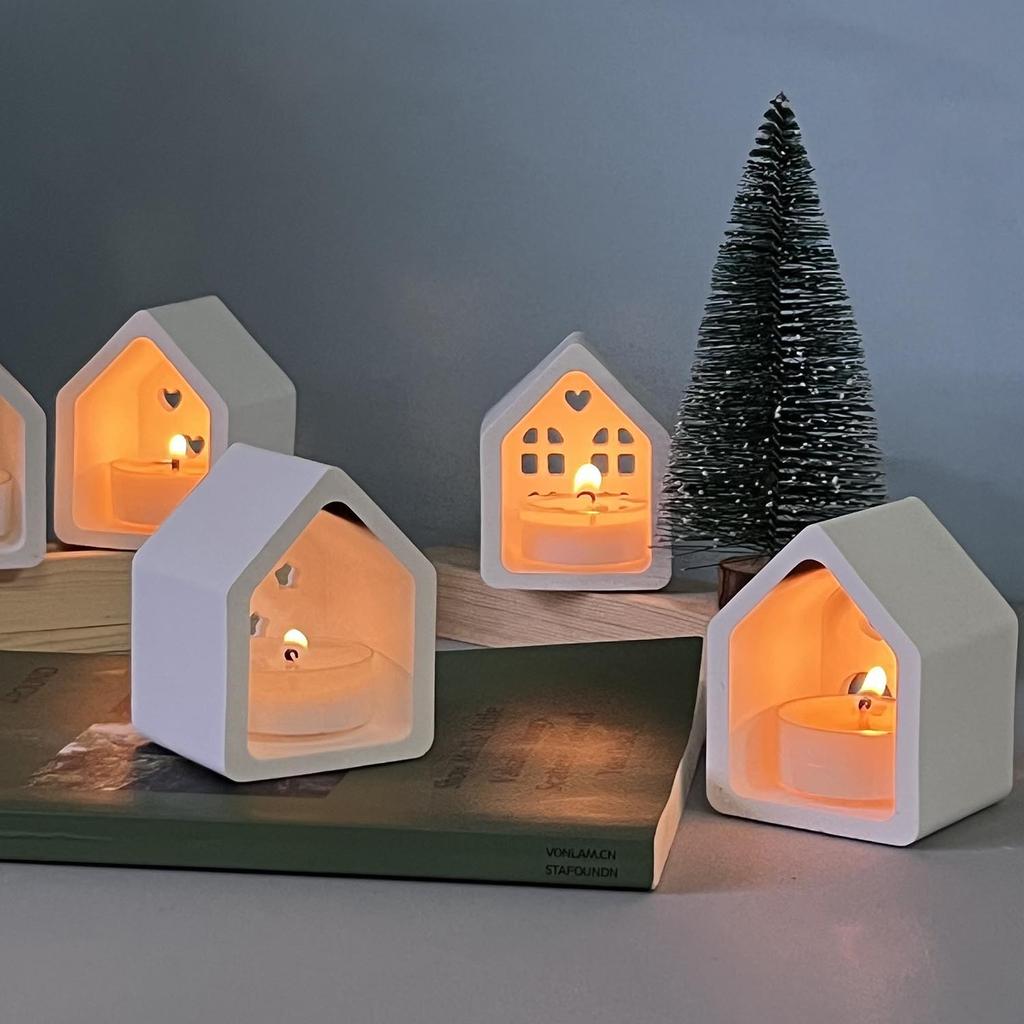 Kerzen Teelicht Form DIY Silikonform Haus Kerzenhalter Form Dekorative für Party Heimdekoration Garten