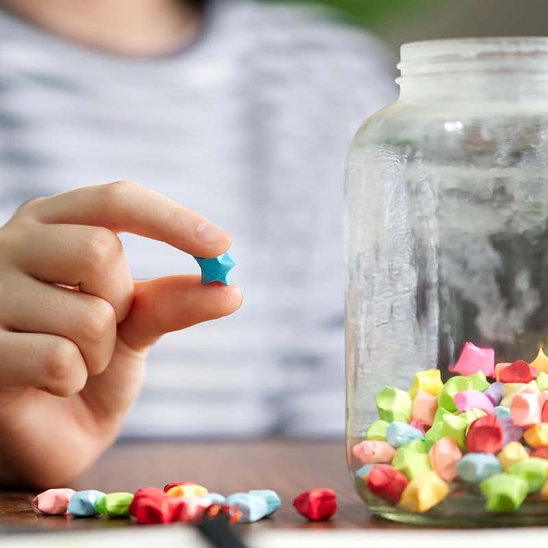 540 Sheets Double Sided Star Folding Strips Rainbow Gradient Origami Paper for Party Favors Festival Gathering Gifts TMZ