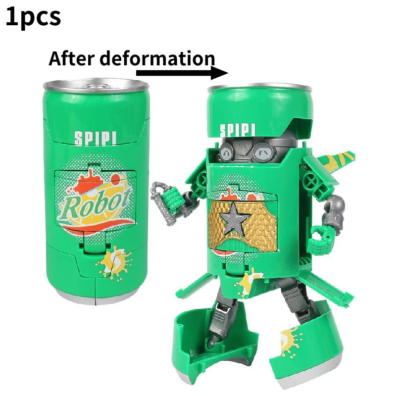 

Saint Seiya Series Creative Transformational Soda Bottle Samurai Robot Toy Model Jar Green