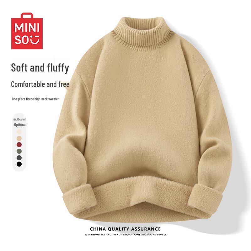 Miniso Herren Plüsch Rollkragenpullover