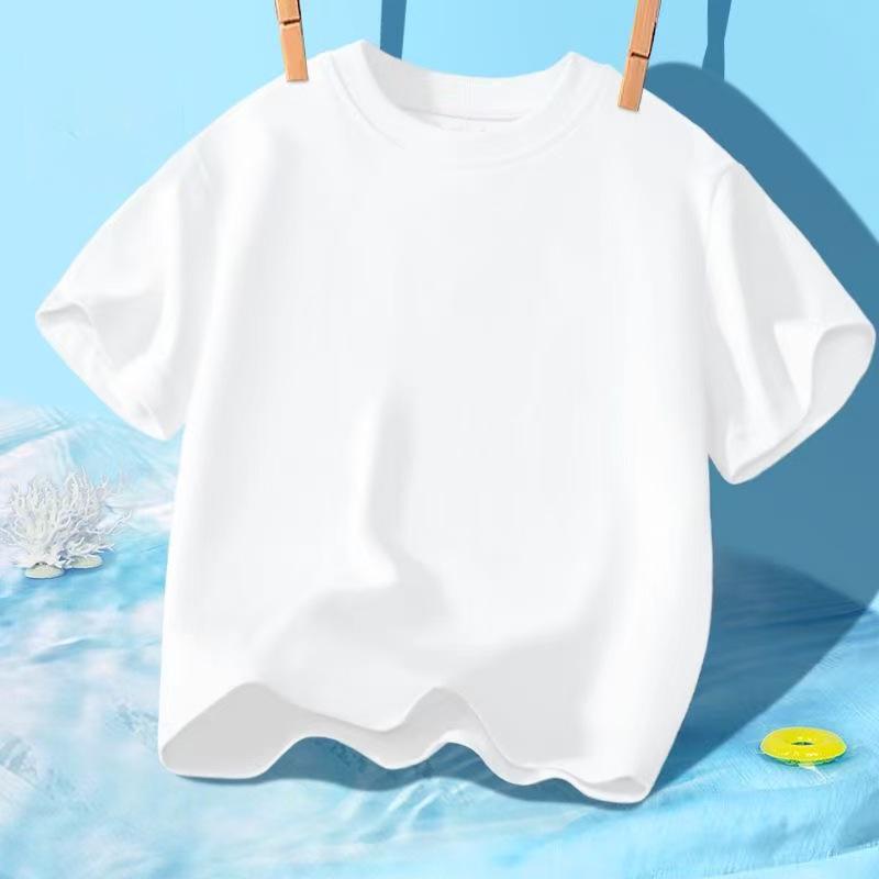 15-Color 200g Pure Cotton Short Sleeve T-Shirt for Boys and Girls, Toddler Baby Loose Fit Base Layer Design.