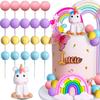 JeVenis Unicorn Cake Topper & Party Favors - Rainbow Birthday Decoration for Girls