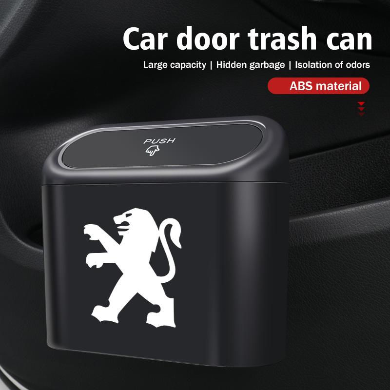Pattumiera per Auto con Coperchio Contenitore Rifiuti Scatola Portaoggetti Accessori Interni Per Peugeot Expert Rifter 206 307 308 3008 207