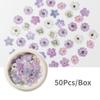 2 Boxes Nail Art Color Mixed Small Daisy Flower Rose Ultra-thin Wood Pulp Patch DIY Nail Art Jewelry Nail Art Decoration