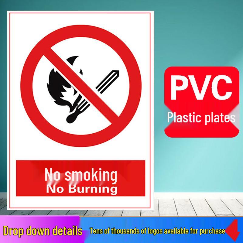 No Smoking or Open Flames Warning Sign - Electric Shock Caution for Construction Sites