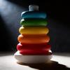 Rainbow Spinning Stacking Rings Toy For Baby Brain Development And Visual Skills