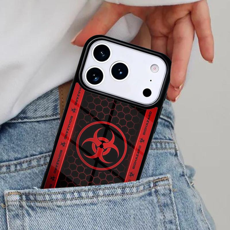 Biohazard Symbol Phone Case for iPhone 16e 15 14 13 12 17 Pro Max Plus Air 17pro Cover Coque