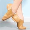 Adult and Children's Low Heeled Jazz Dance Shoes, Camel and Black Oxford Cloth Genuine Leather Elastic Cloth Jazz Shoes