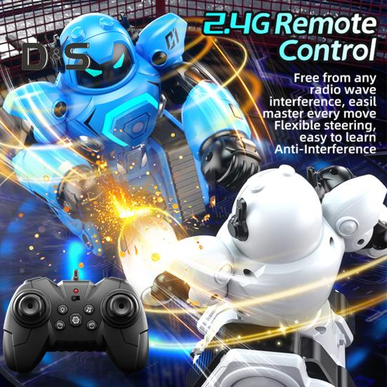 2ks Dětská robotická hračka na dálkové ovládání pro 2 hráče Bitva Box Fotbal Press Spuštění hry Interaktivní elektrická 2,4GHz RC robotická hračka pro batolata s LED