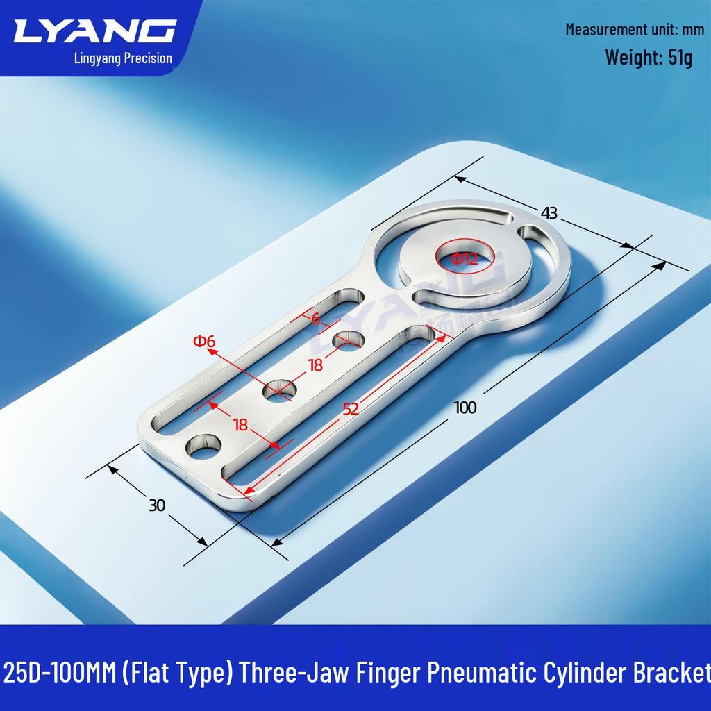 Adjustable Three/Four-Jaw Finger Cylinder Bracket with Dual Groove for Direct Screw Connection