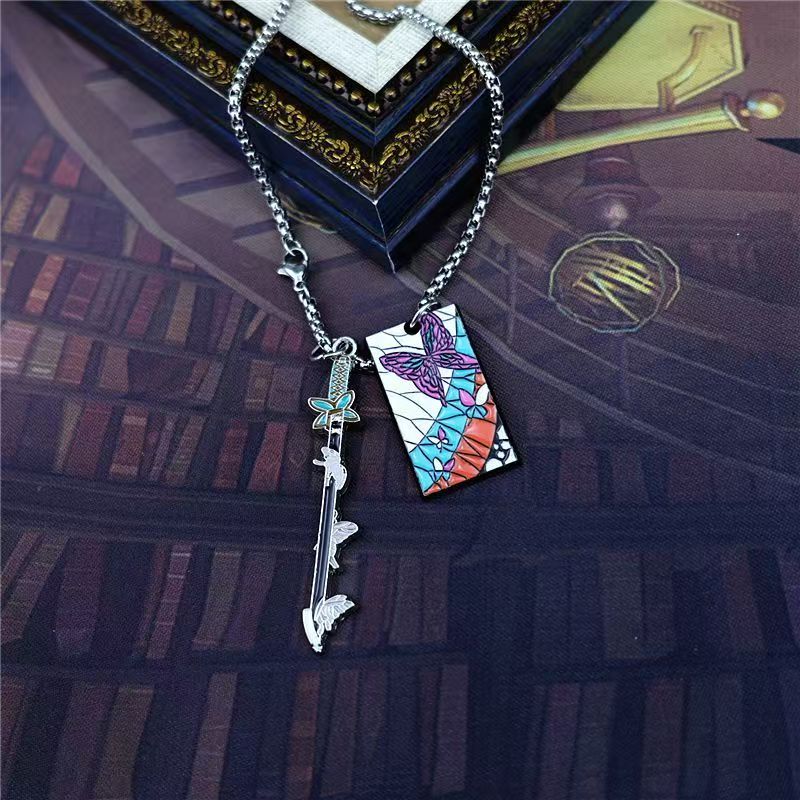 Demon Slayer Kamado Tanjirou Necklace Rengoku Kyoujurou Merchandise Cute Creative Cartoon Figures Fashion Costume Party