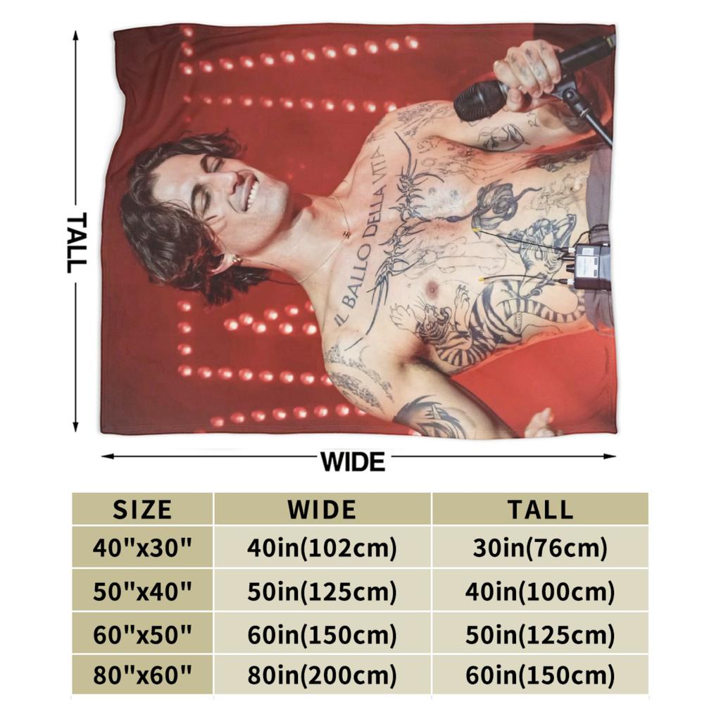 Italian Damiano David Singer Blanket Quality Soft Warm Throw Blanket Winter Decorative Couch Chair Sofa Bed Novelty Bedspread